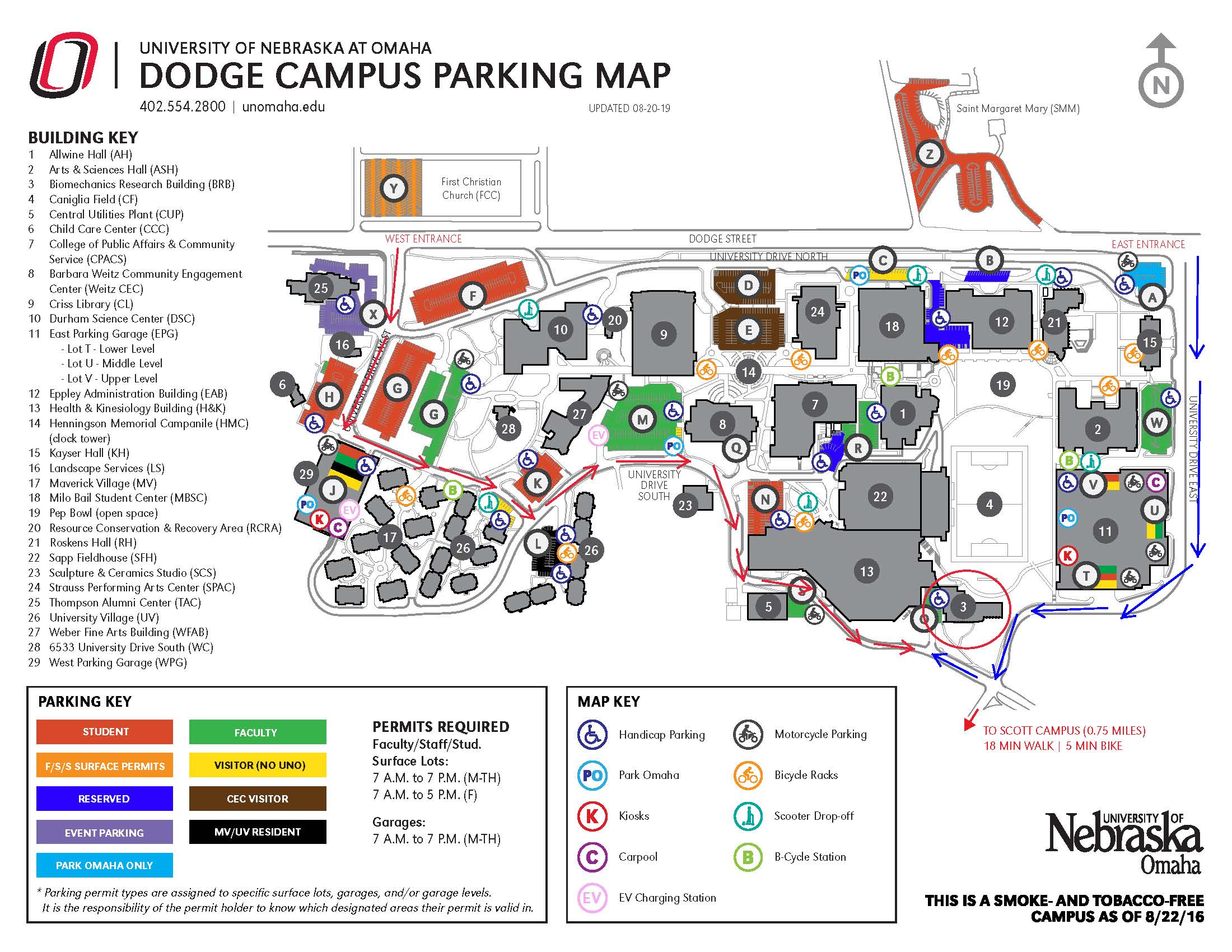 This is the Dodge Campus Parking Map